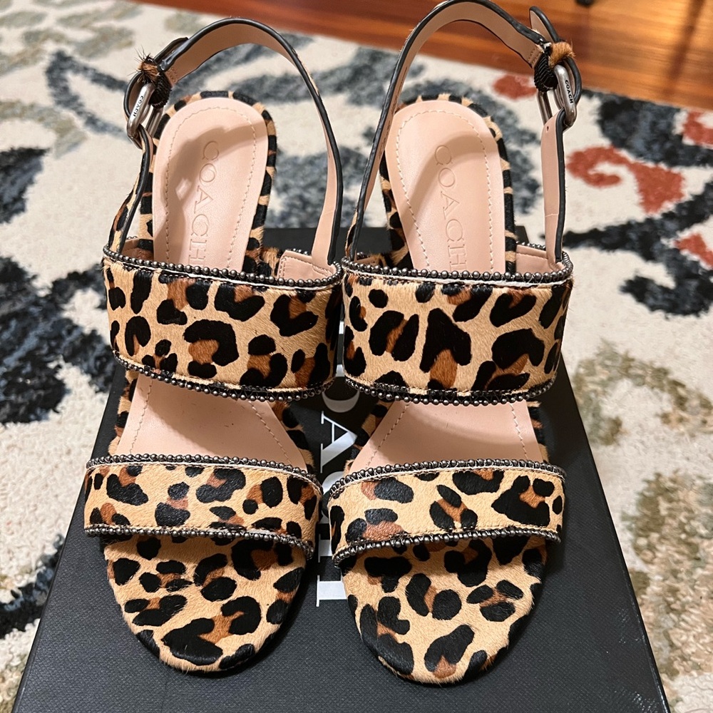 COACH Leopard 🐆 Calf Hair Block Heel